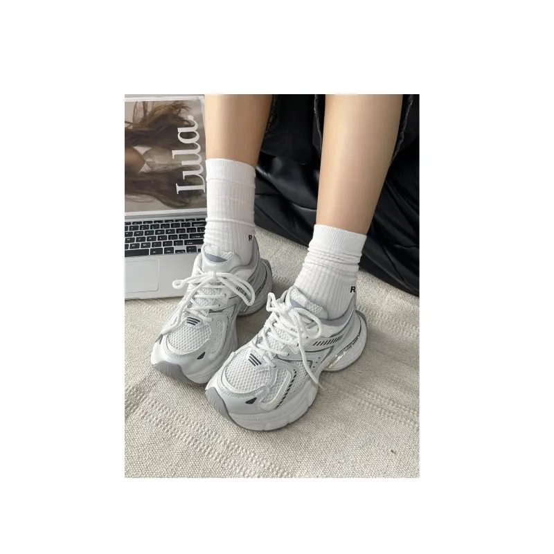 VICTORIA&VERA Slip Resistant, Abrasion Resistant, Breathable, Lightweight Low Top Chunky Sneakers Women's-1