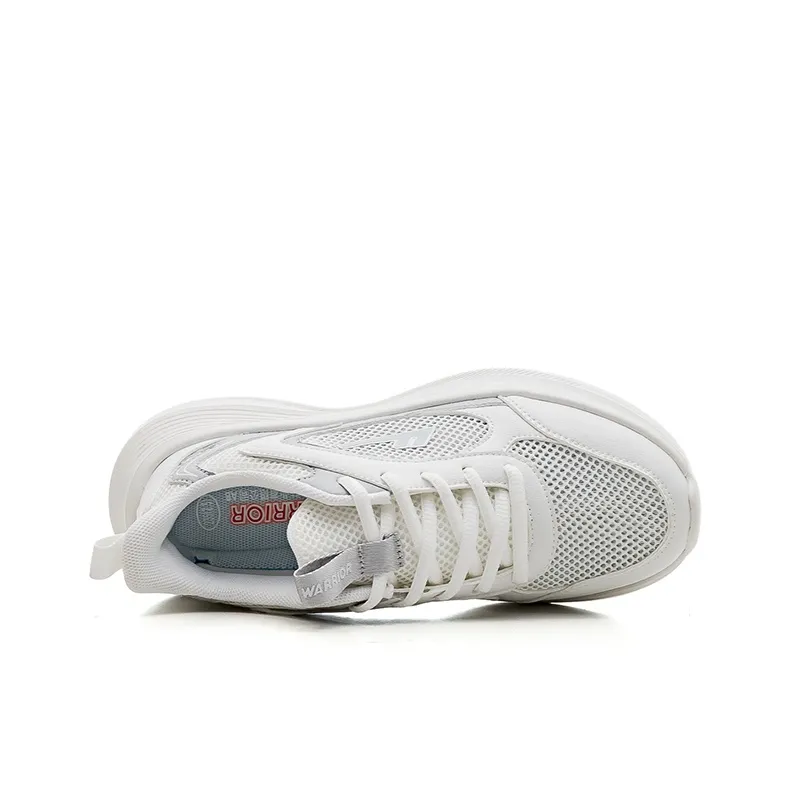 Warrior Breathable Lightweight Height Increasing Casual Shoes Unisex White Gray-2