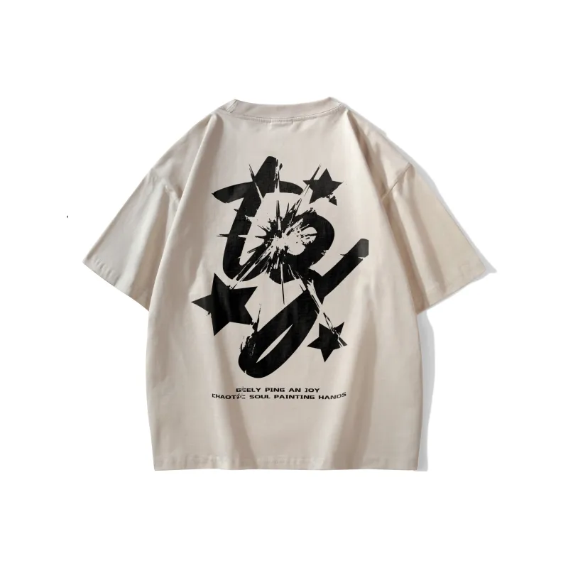 TONYKRZ T Shirts Unisex Light Beige Apricot-1