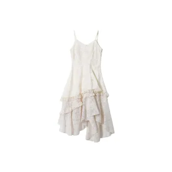 UNVESNO Slip Dresses Women's Diamond Heather White