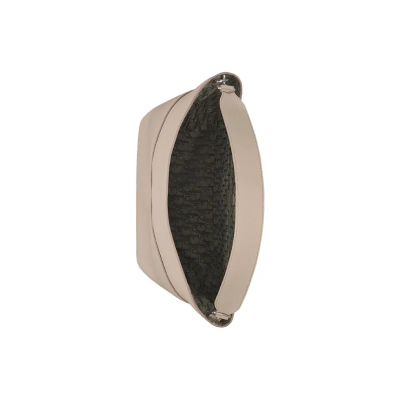 DIOR Calfskin Hobo Bag Shoulder Bag Unisex Beige-4