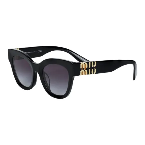 MIU MIU Irregular Shape Sunglasses Women's Black
