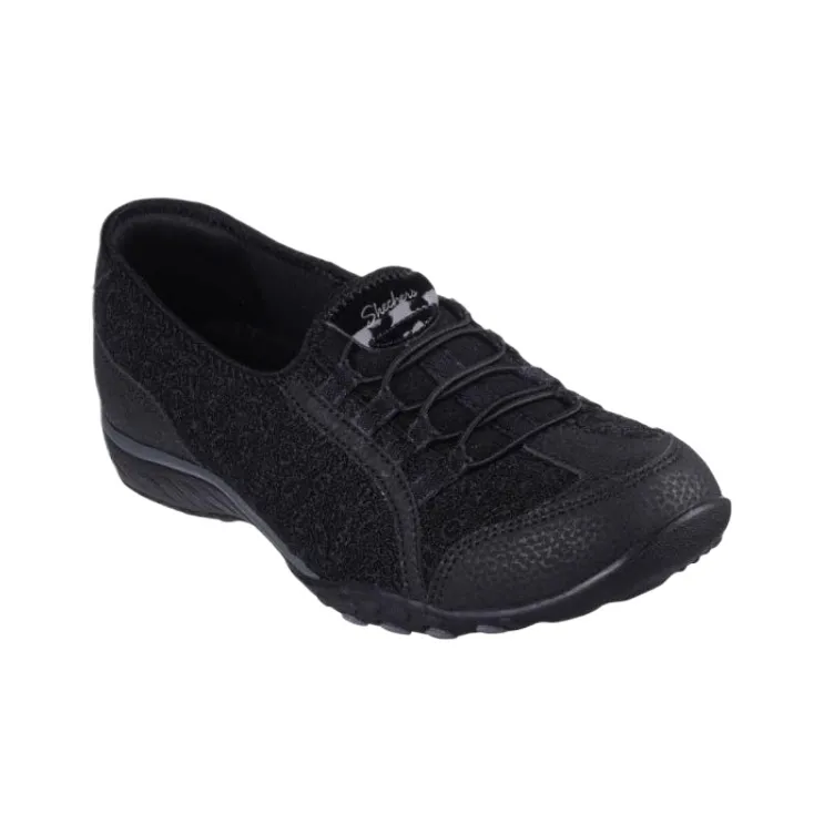 Skechers Breathe Easy Low Top Casual Shoes Women's Black-3