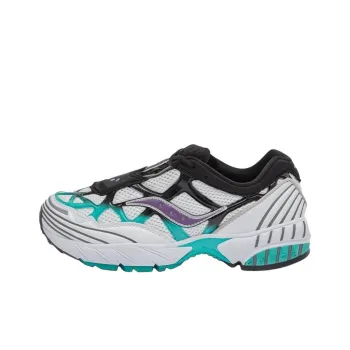 Saucony Grid Web Abrasion Resistant Breathable Low Top Running Shoes Men's White