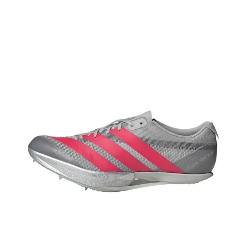 Adidas Slip Resistant And Abrasion Resistant Functionality Silver Track And Field Shoes Unisex Low Top