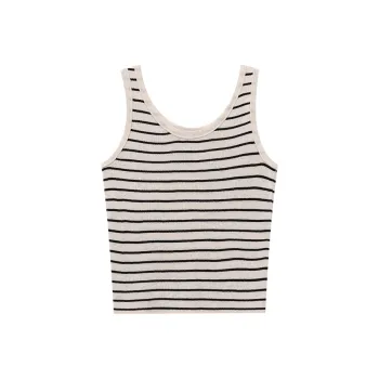 CHARM PICK Tank Tops Women's White Base Stripes