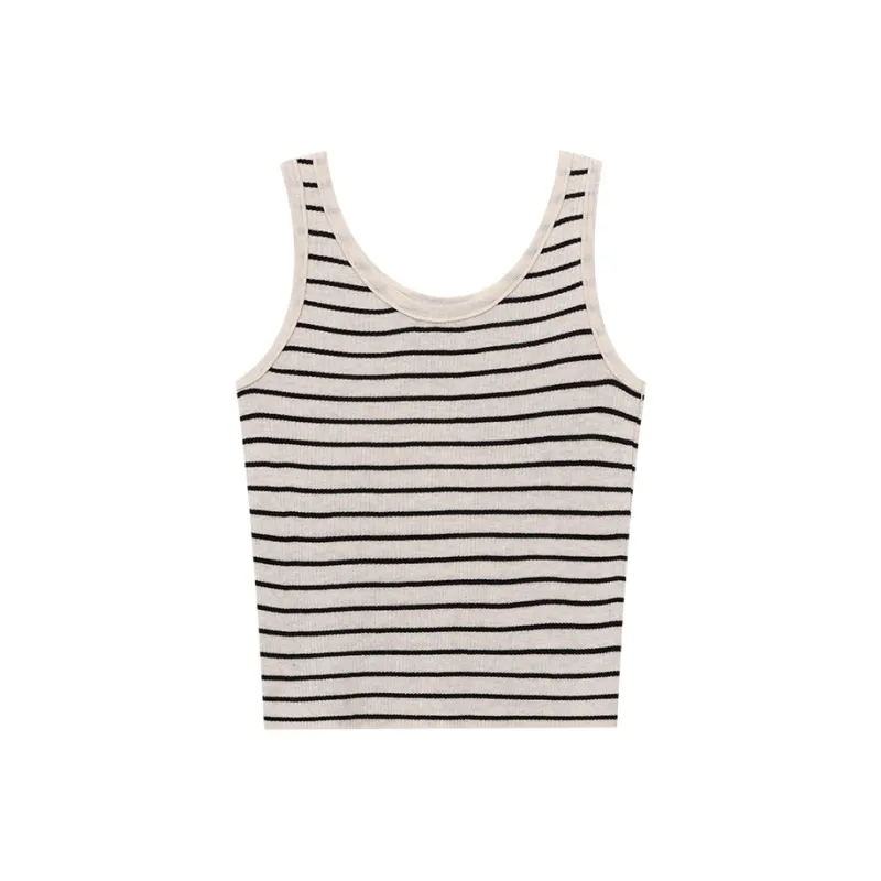 CHARM PICK Tank Tops Women's White Base Stripes-0