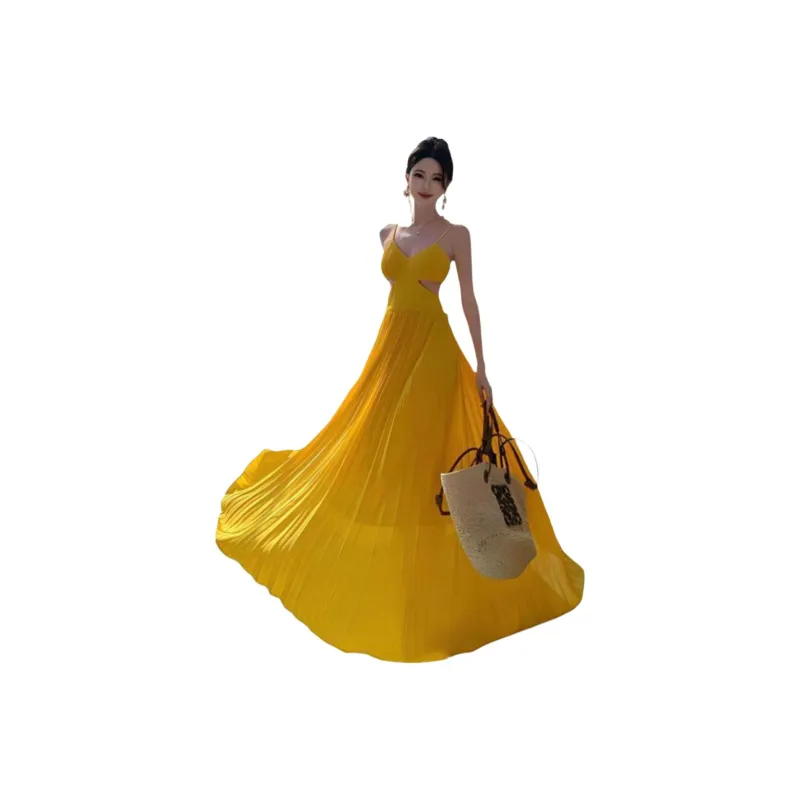 Dior Beauty Slip Dresses Women's Yellow-0