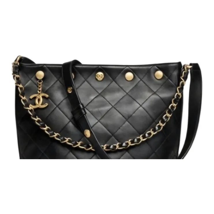 CHANEL Polished Lambskin Bucket Bags Crossbody Bag, Shoulder Bag Large Size Women's Black-1