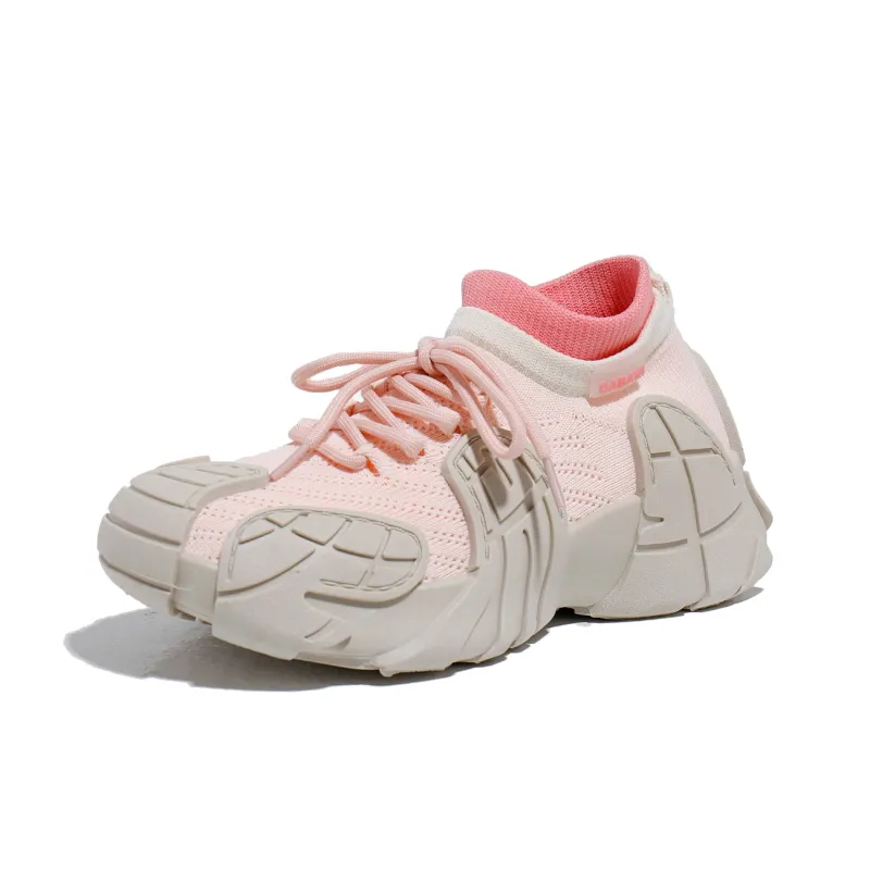 Babaya Chunky Sneakers Women's Low Top Beige/Pink/Yellow/Dragon Fruit/Black-5