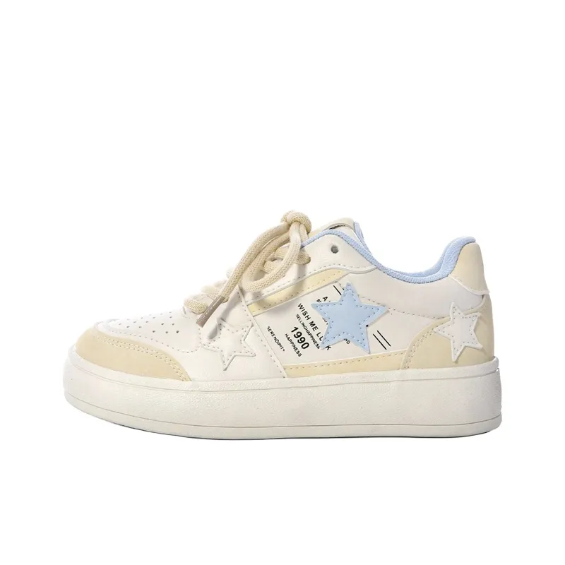 The New Age Family Low Top Skateboard Shoes Women's Light Yellow-0