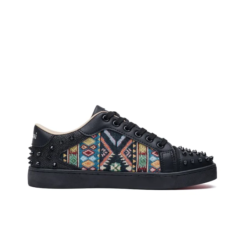 VANSSI Low Top Skateboard Shoes Men's Black-1