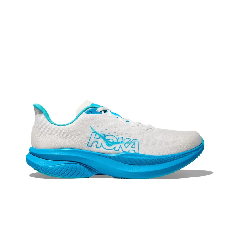 HOKA ONE ONE MACH 6 Anti Slip Wear Resistant Low Top Running Shoes Men's White Blue-1