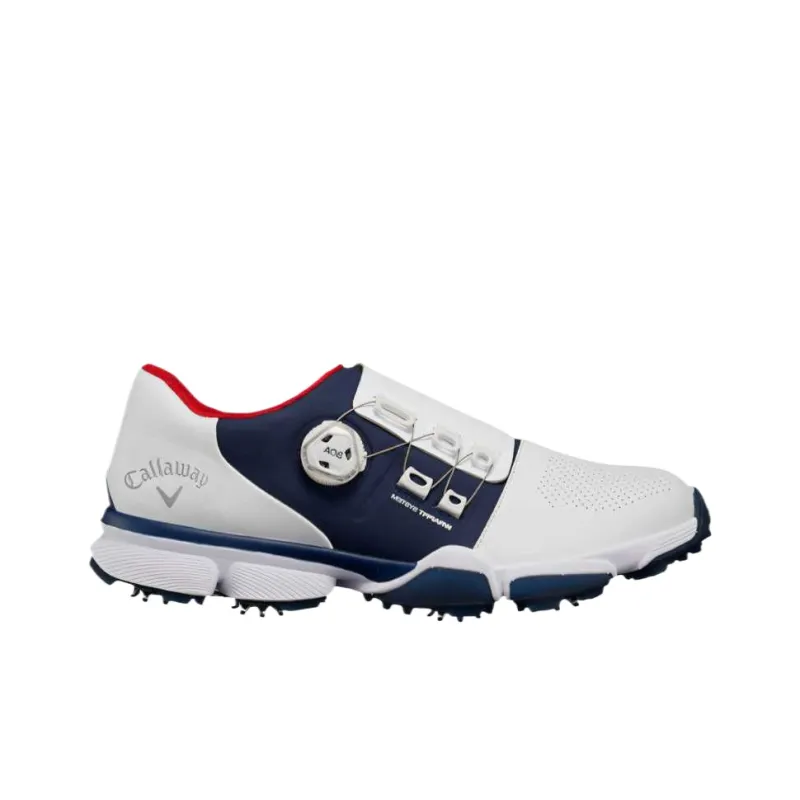 Callaway Low Top Golf Shoes Men's White Navy Blue-1