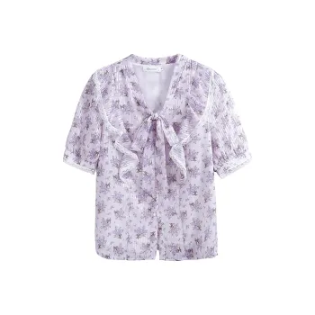 OZVO Shirts Women's Purple Floral