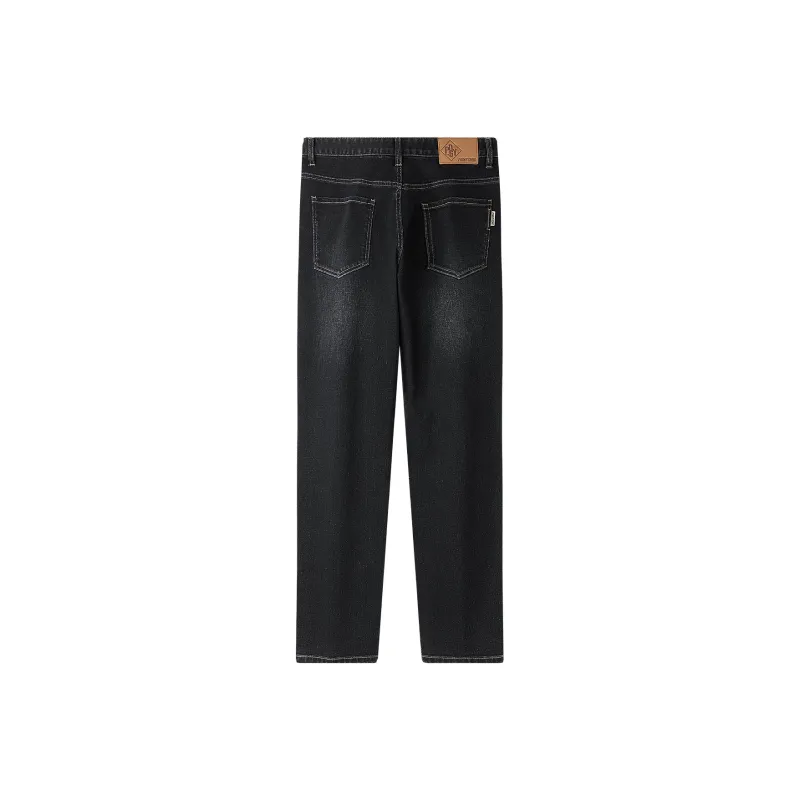 HLA Jeans Men Black Denim Gradient Dark 8E-1