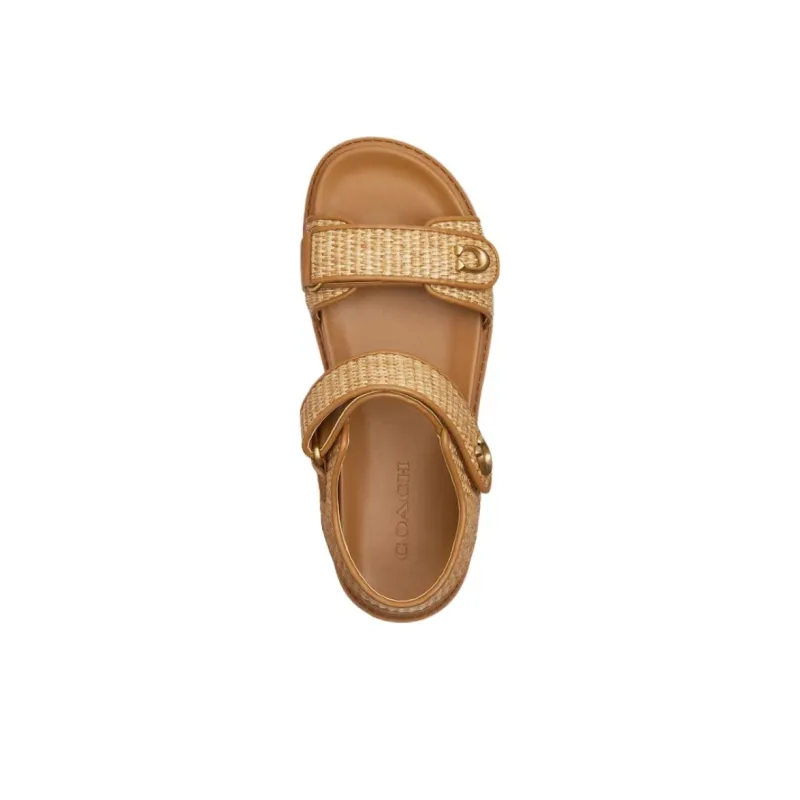 COACH Brynn One Strap Sandals Women's Brown-2
