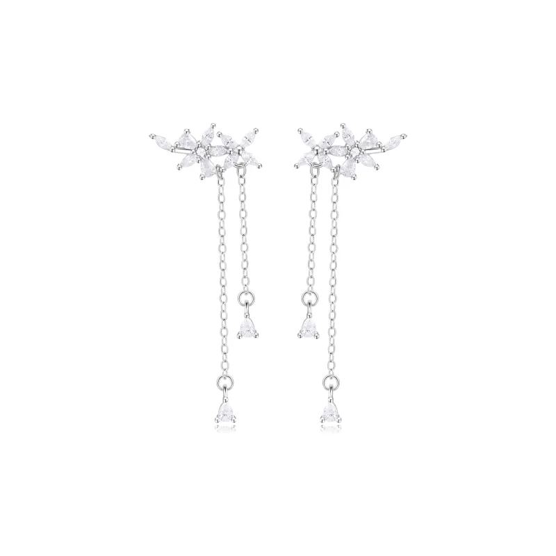 Lao Feng Xiang S925 Silver Earrings Women's-0