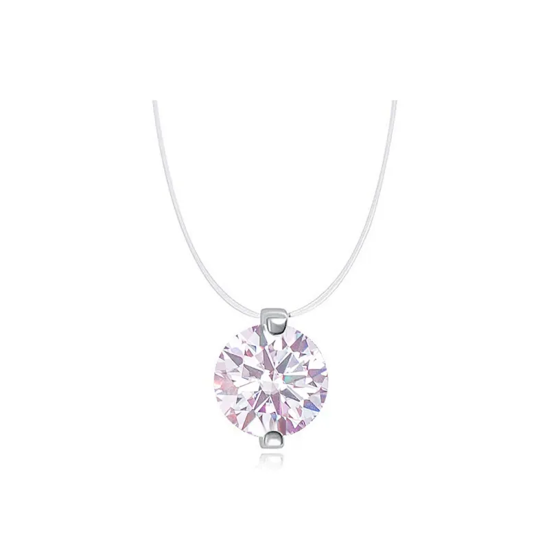 WIC 925 Silver Moissan Necklaces Unisex-8