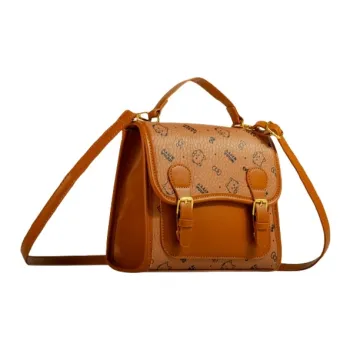 MARKANGARO PU Backpack Women's Brown/Pink/Ecru