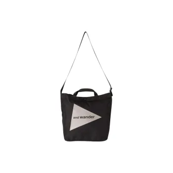 And Wander Polyester Tote Bag, Shopping Bag, Shoulder Bag, Crossbody Bag, Handbag Unisex Black