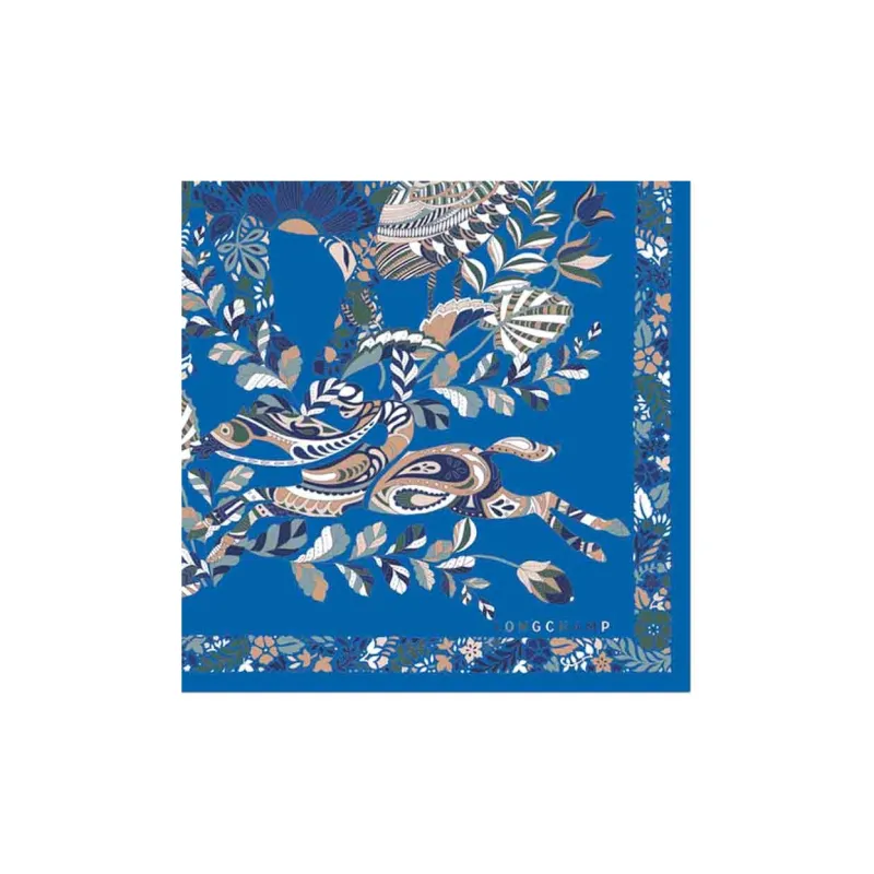 LONGCHAMP Silk Scarves Women's Blue-1