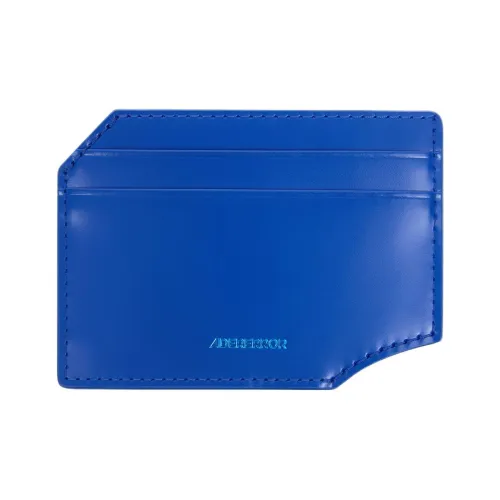 ADER ERROR Calfskin Card Holder Card Holder Unisex Blue