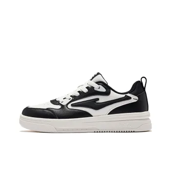 Erke Anti Slip Wear Resistant Low Top Skateboard Shoes Men's Microcrystal White Jet Black