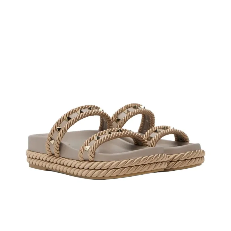 Valentino Slide Slippers Women's Brown-2
