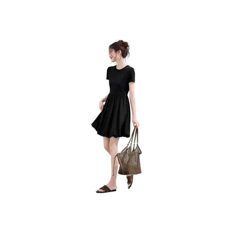 Flowers In Water Short Sleeved Dress Women's-0