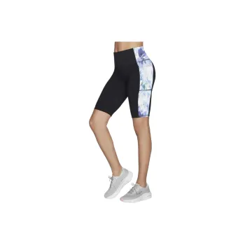 Skechers GOWALKGo Fle Seascape Floral Cycling Pants Women's Black