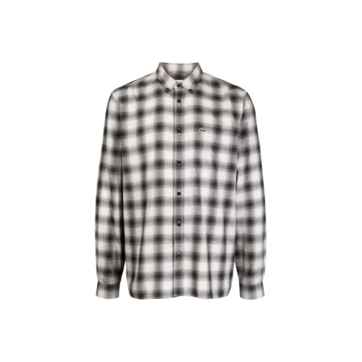 LACOSTE Logo patch Check pattern Shirt-0