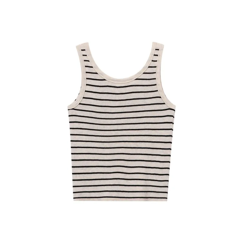CHARM PICK Tank Tops Women's White Base Stripes-1