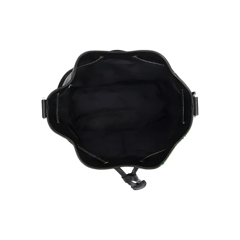 LONGCHAMP Le Foulonné Cow Leather Bucket Bags Crossbody Bag, Shoulder Bag Medium Size Women's Black-3