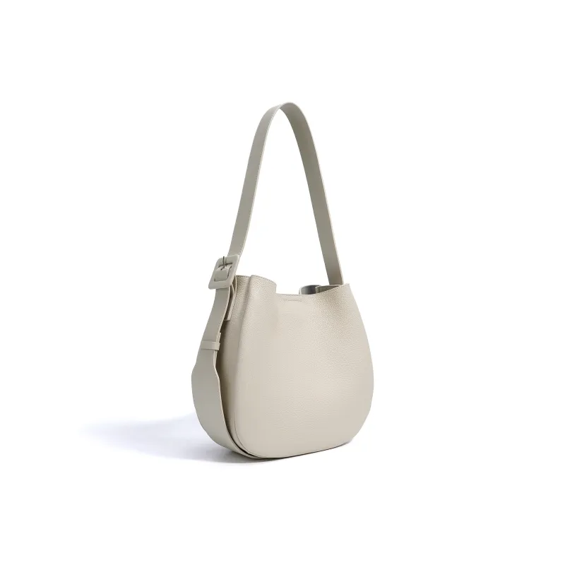 COURONNE Top Grain Cow Leather Tote Bag, Shoulder Bag Women's Black/White/Elephant Gray/Lavender-6