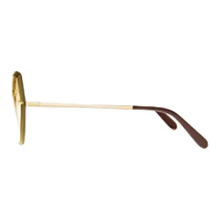 VEGOOS Metal Irregular Shape Sunglasses Women's Gold-2