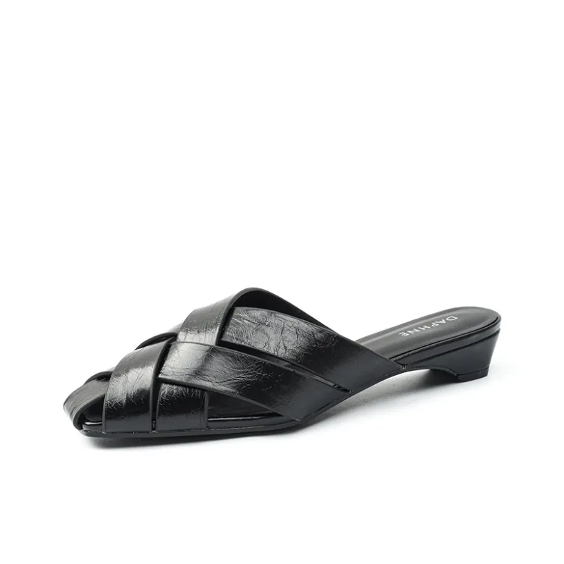 DAPHNE Rubber Sole Slip Resistant Closed Toe Slippers Women's-0