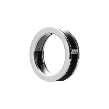 ACIUM Steel Wide Band Ring Unisex Black Silver