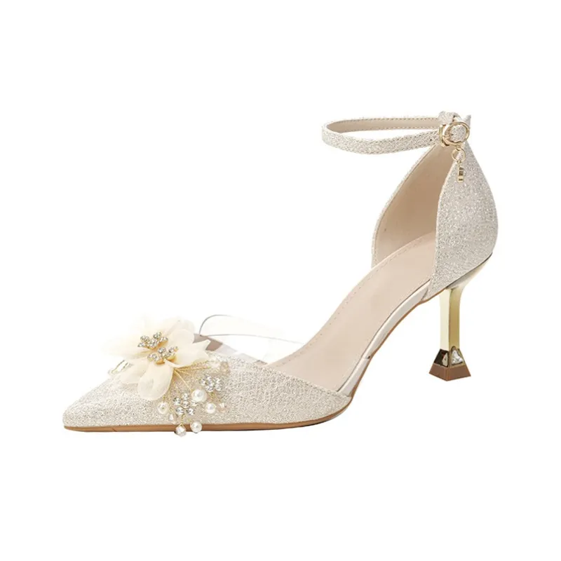 KATHRYN WILSON Slim Heel High Heels 7cm Women's Champagne-0