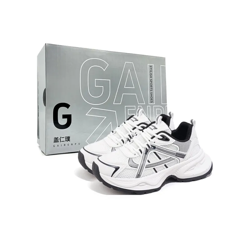 Gai Renpu Anti Slip And Wear Resistant Height Increasing Low Top Chunky Sneakers Women's-0