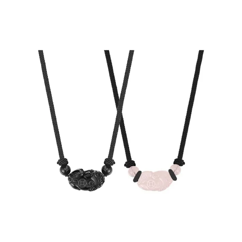 CHINA GOLD Obsidian Necklaces Unisex-4