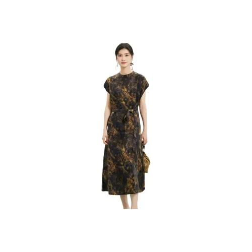 JINJU Short Sleeved Dresses Women's Deep Starry Sky