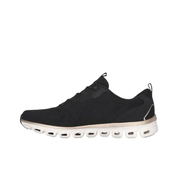 Skechers Low Top Casual Shoes Women's Black Rose Gold-2