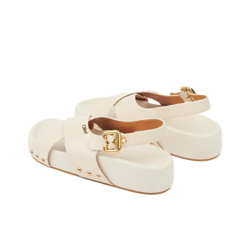 Chloe Mae One Strap Sandals Women's White-3