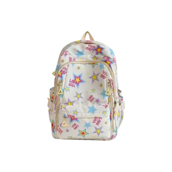 WICKBUEN Polyester Backpack Regular Women's White/Black/Purple/Green