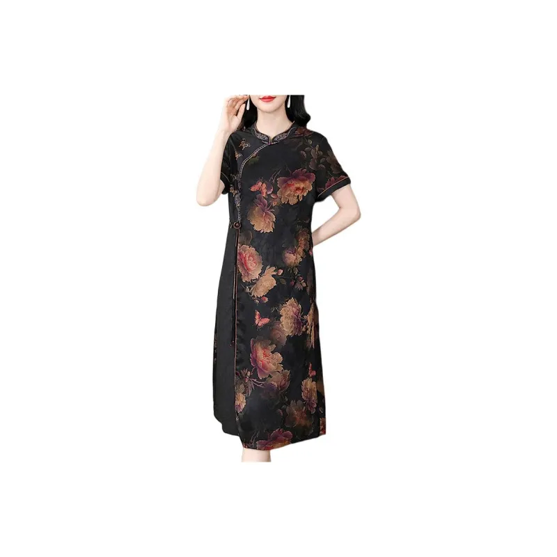 Yi Mengyuan Short Sleeved Dress Women's-5