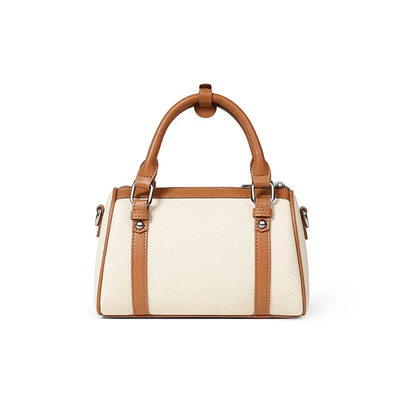 Teenmix Cow Leather With Synthetic Leather Shoulder Bag, Handbag Women's Black & Ecru & Brown-8