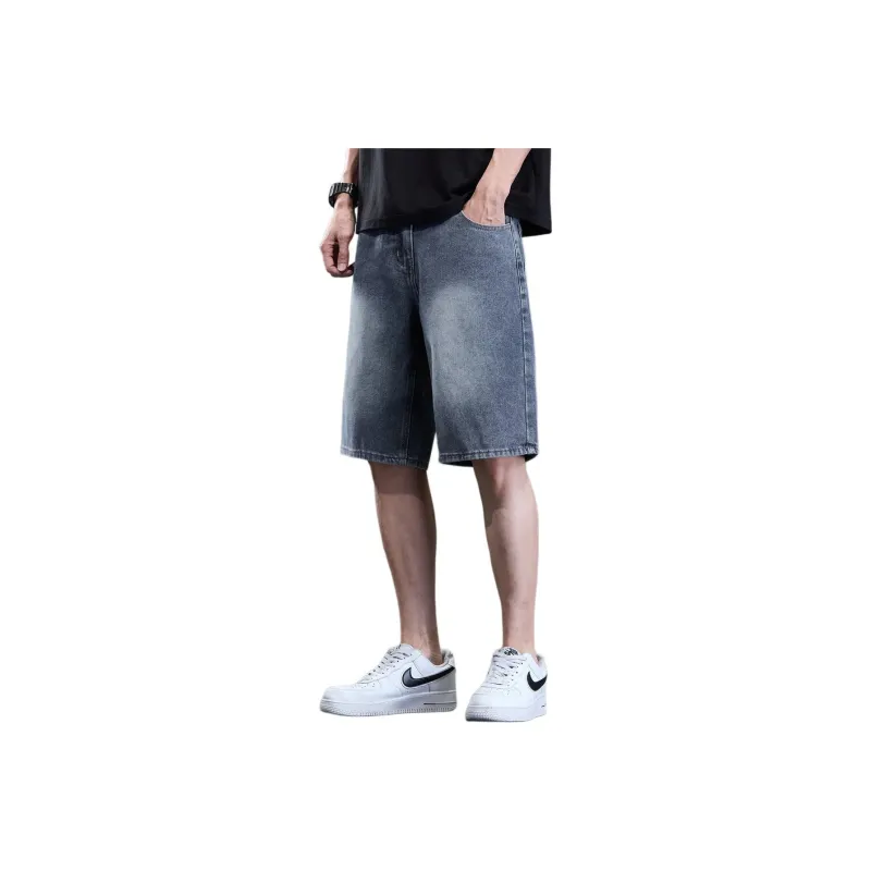 Tonlion Denim Shorts Unisex Vintage Blue-0