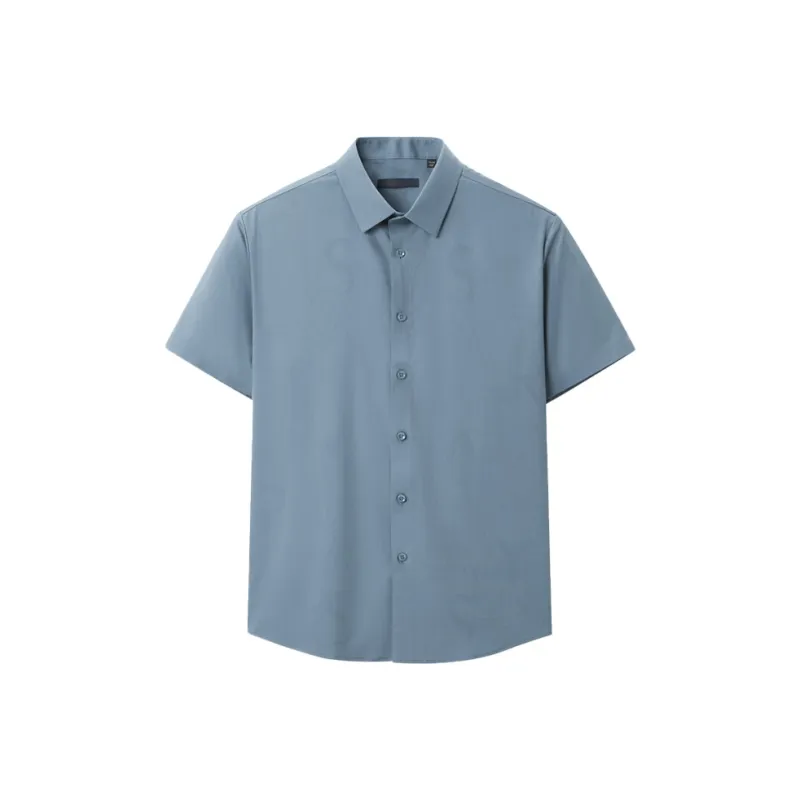 ARTSDON Shirts Men Blue Gray Pattern-0
