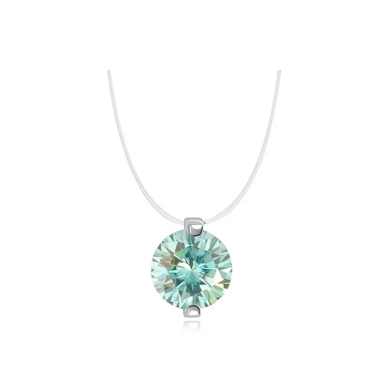 WIC 925 Silver Moissan Necklaces Unisex-12